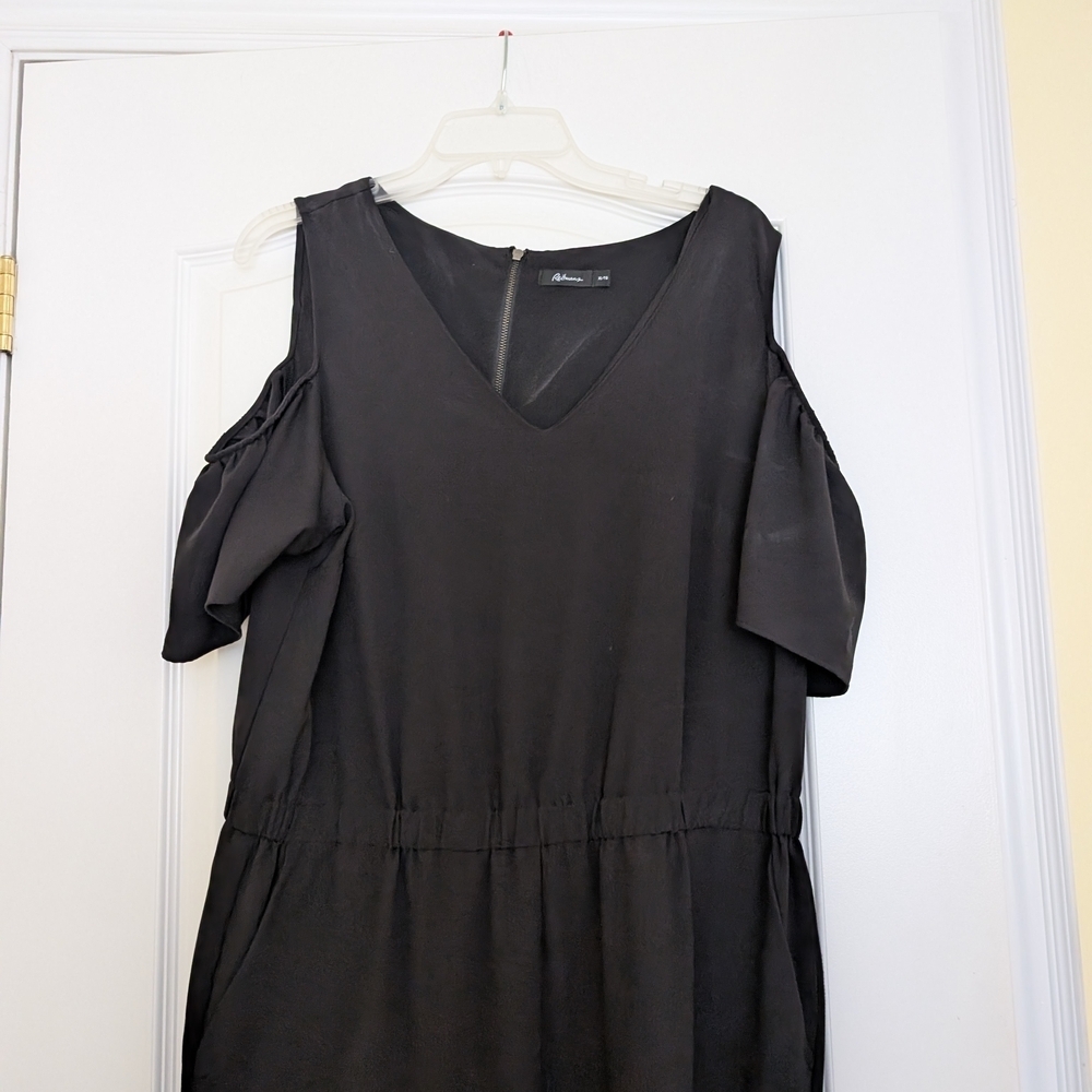 Reitmans Xl Black Jumpsuit With Shoulder Cut Outs - Picture 2 of 9